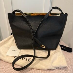 KHAITE Black and Gold Shoulder Bag